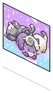 Purple Kawaii Cat Print