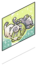 Green Kawaii Cat Print