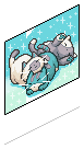 Blue Kawaii Cat Print
