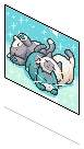Blue Kawaii Cat Print