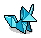 Blue Origami Fox