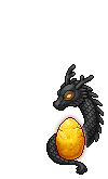 Regal Black Dragon Egg Statue