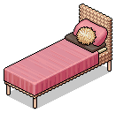 Rattan Pink Bed
