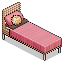 Rattan Pink Bed