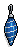 Tall Blue Striped Bauble