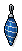 Tall Blue Striped Bauble